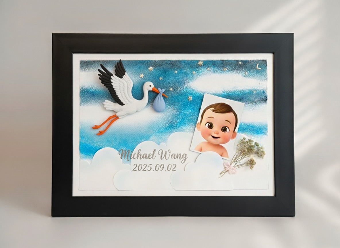 送子鳥手作相框